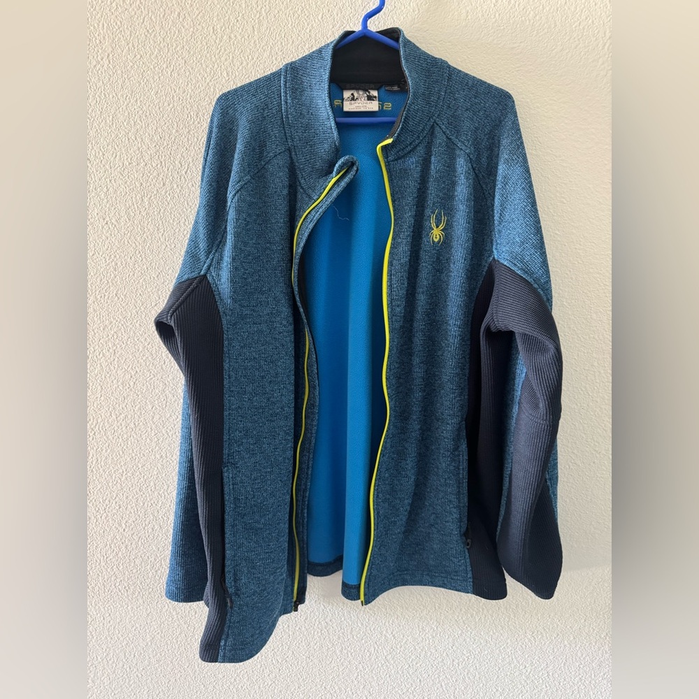 Spyder Men's 2XL Constant Full Zip Mid Weight Stryke Fleece Blue